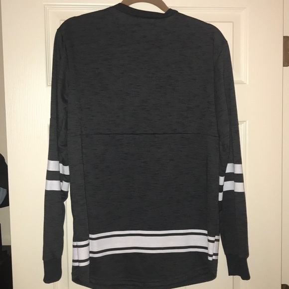 Charcoal Grey “Hockey Stripe” Long-Sleeve Shirt - Picture 4 of 4